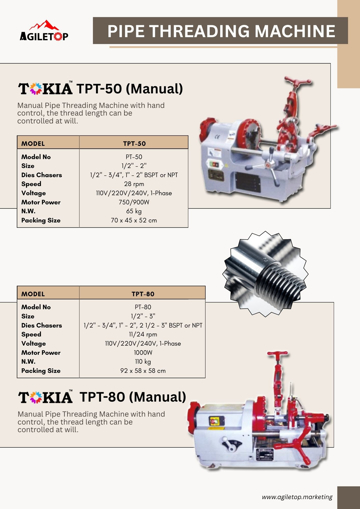 Picture of Pipe Threading Machine – TPT-50 & TPT-80