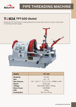 Picture of Pipe Threading Machine – TPT-100 (Auto)